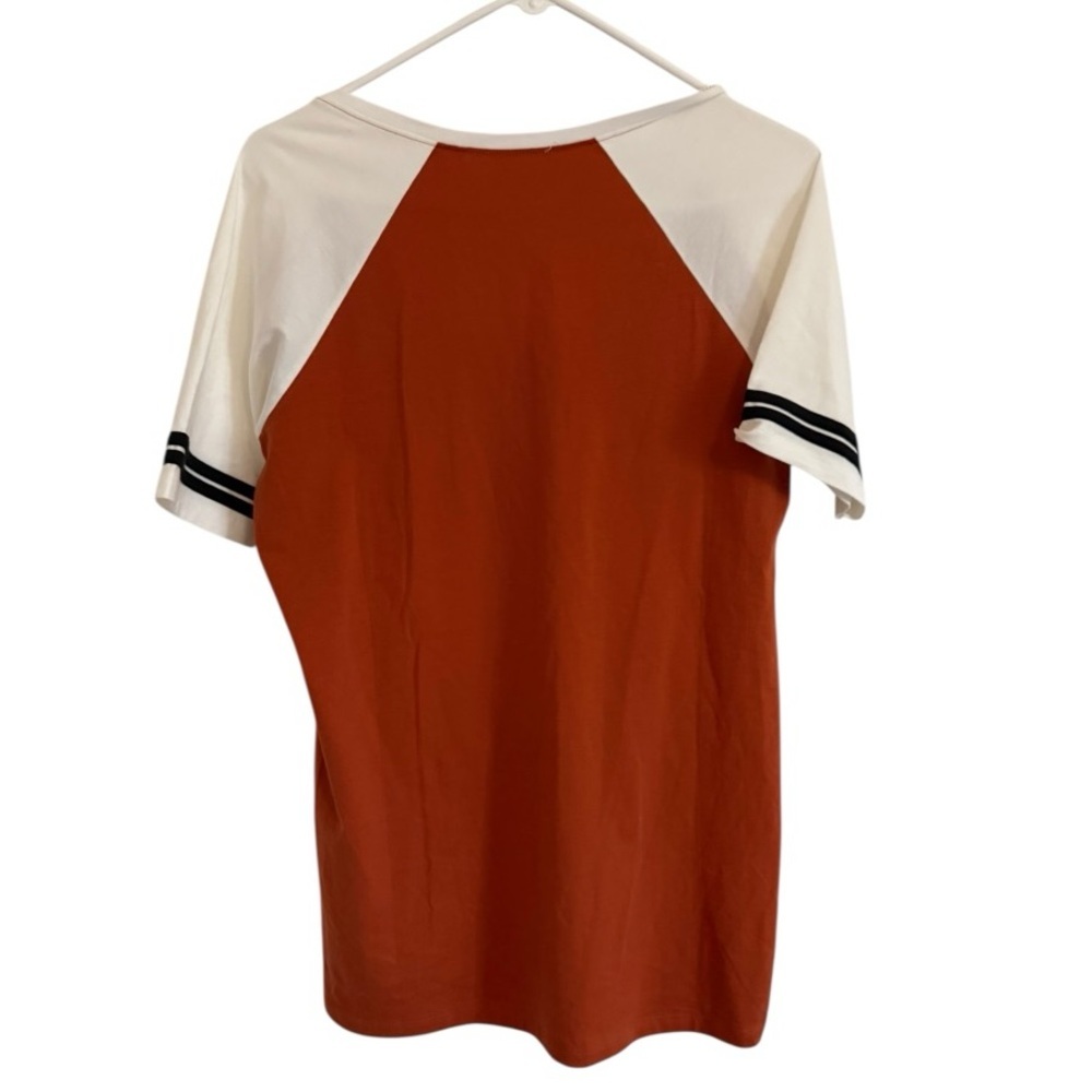 ‘47 Brand Texas Longhorns Womens XL V Neck Tee Burnt Orange NCAA - Picture 3 of 3